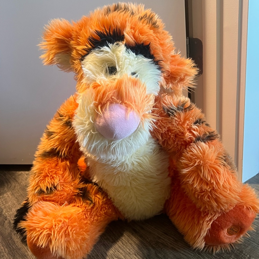Disney Orange and Cream Plush Tiger Stuffed Animal with Pink Nose